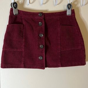 Chloe and Katie maroon corduroy skirt !!